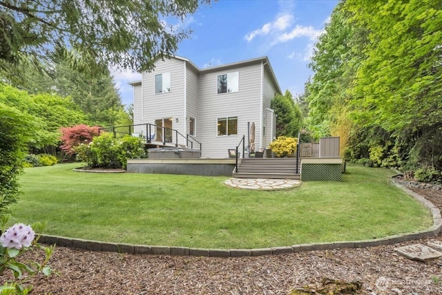 19017 5th St E, Lake Tapps, WA 98391 - back of property featuring a deck and a yard