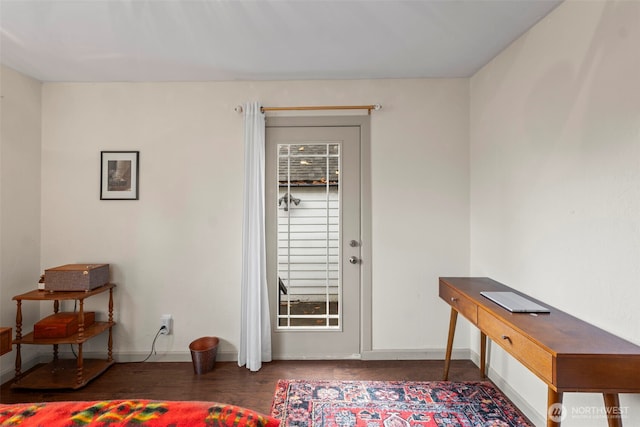 1921 N Stevens St, Tacoma, WA 98406 - doorway to outside with baseboards and wood finished floors