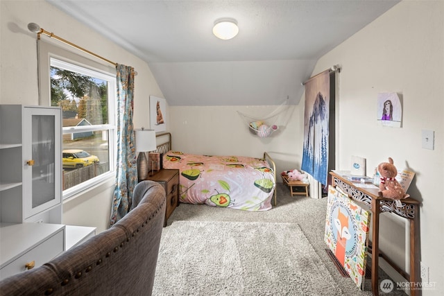 1921 N Stevens St, Tacoma, WA 98406 - bedroom with lofted ceiling and carpet