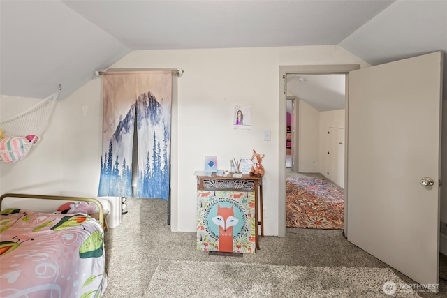 1921 N Stevens St, Tacoma, WA 98406 - carpeted bedroom featuring lofted ceiling