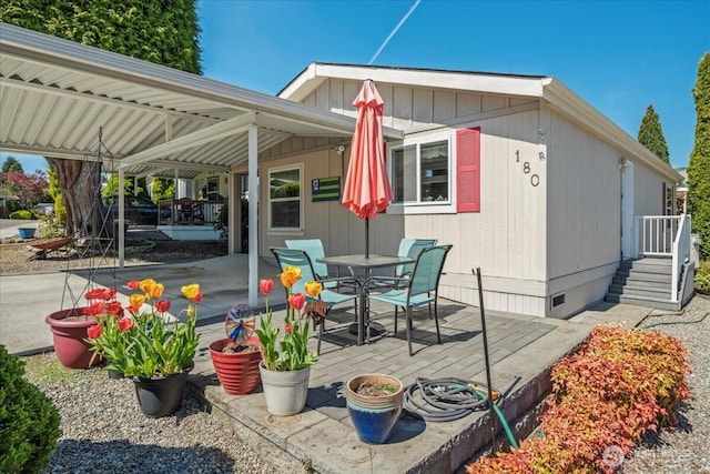 23825 15th Ave SE Unit 180, Bothell, WA 98021 - rear view of house with crawl space, a patio area, and outdoor dining space