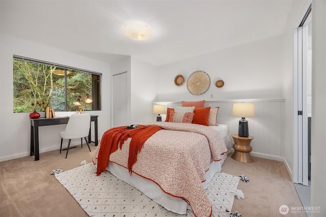 5340 W Mercer Way, Mercer Island, WA 98040 - bedroom with carpet, wainscoting, and baseboards