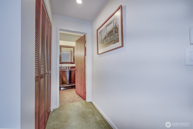 3142 Sahali Dr NE, Bremerton, WA 98310 - hallway featuring baseboards, carpet flooring, and recessed lighting