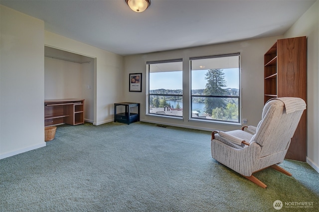 3142 Sahali Dr NE, Bremerton, WA 98310 - sitting room with baseboards, visible vents, and carpet