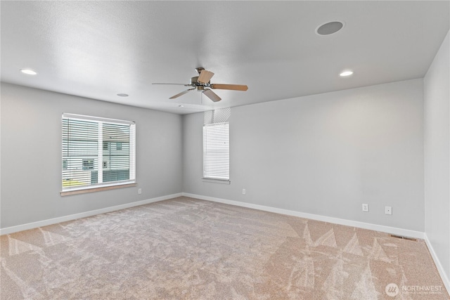 1509 Seahawk Dr, Ferndale, WA 98248 - unfurnished room featuring baseboards, recessed lighting, carpet, and ceiling fan