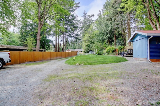 view of yard with fence