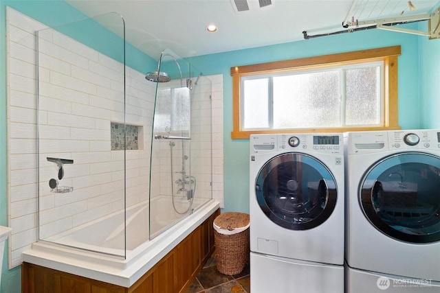 laundry room featuring washer and dryer