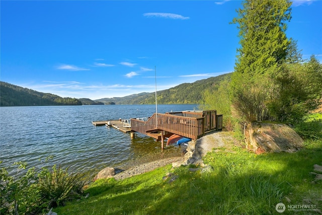 3445 S Bay Dr, Sedro Woolley, WA 98284 - view of dock with a water and mountain view