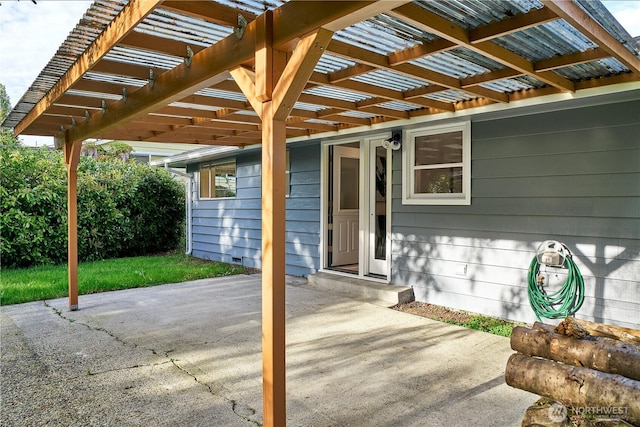 view of patio with a pergola
