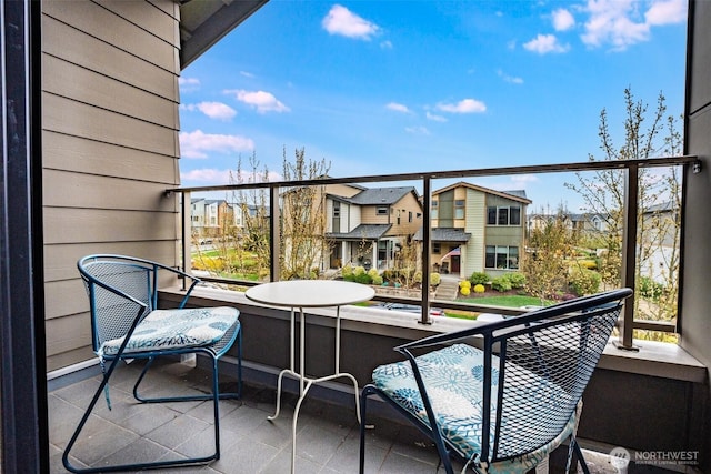 balcony with a residential view