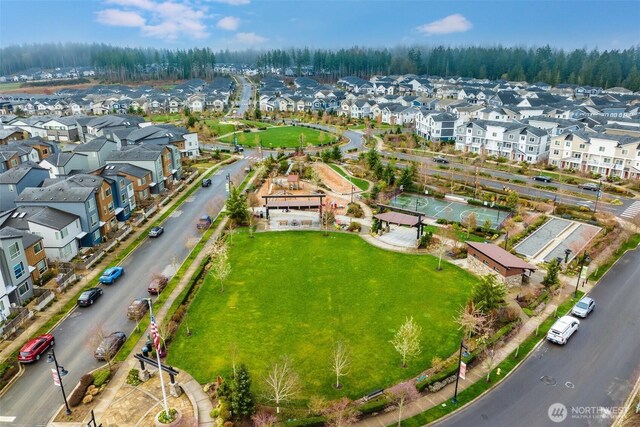 bird's eye view with a residential view