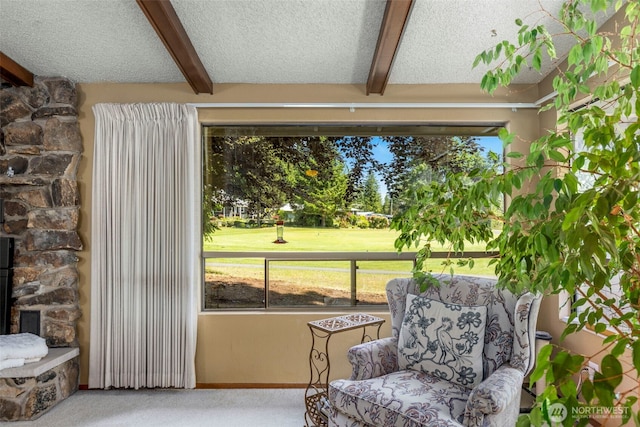 131 E Vine Maple Ln, Union, WA 98592 - sunroom featuring beam ceiling and golf course view
