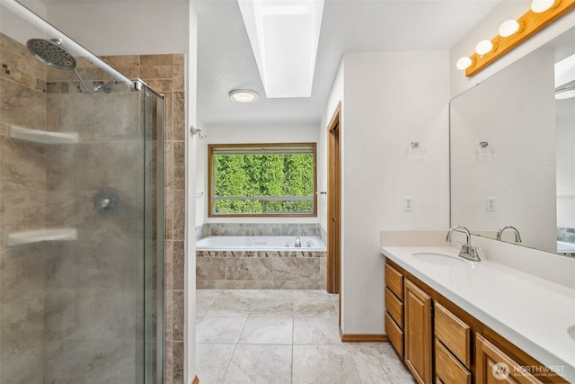 327 Keach Ct, Steilacoom, WA 98388 - full bathroom with a shower stall, a bath, and double vanity