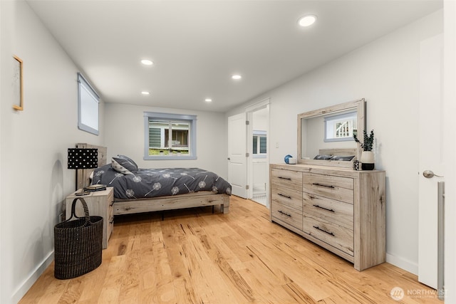 119 37th Ave E, Seattle, WA 98112 - bedroom with baseboards, recessed lighting, multiple windows, and light wood-style flooring