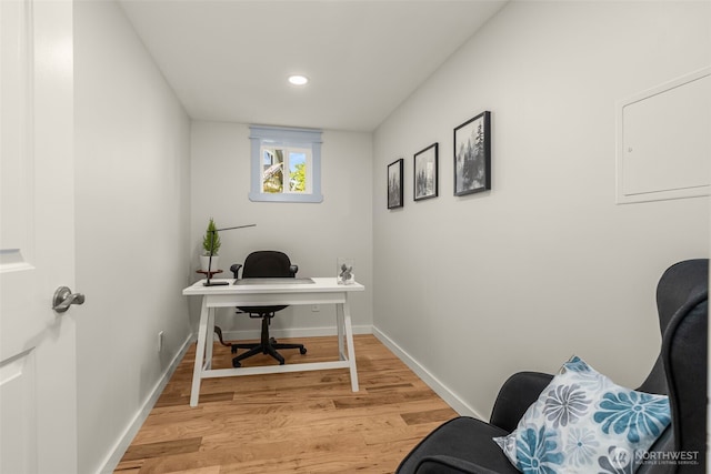 119 37th Ave E, Seattle, WA 98112 - office area featuring recessed lighting, baseboards, and light wood-style flooring