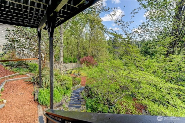 view of yard with fence