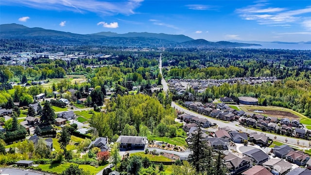 4353 Gooding Ave, Bellingham, WA 98226 - birds eye view of property with a residential view, a mountain view, and a wooded view