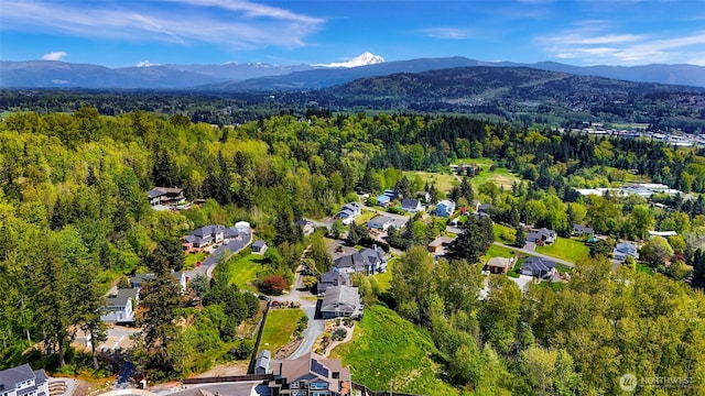 4353 Gooding Ave, Bellingham, WA 98226 - drone / aerial view featuring a mountain view and a wooded view