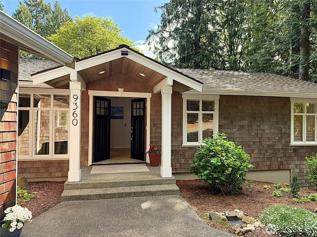 9360 SE 68th, Mercer Island, WA 98040 - property entrance featuring a shingled roof