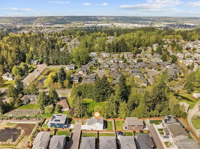 aerial view featuring a residential view