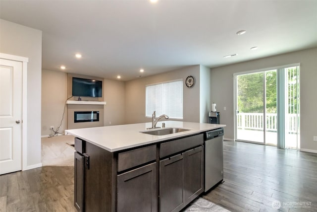 19825 152nd Street Ct SE, Bonney Lake, WA 98391 - kitchen featuring light countertops, dishwasher, open floor plan, and a sink