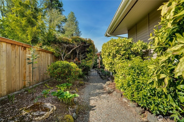 view of yard featuring fence private yard