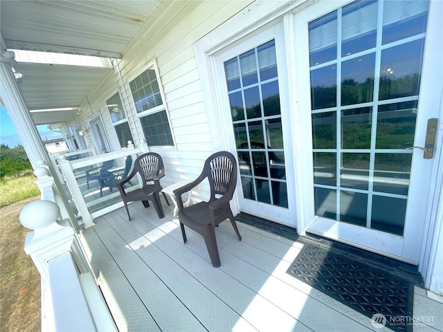 deck featuring a porch