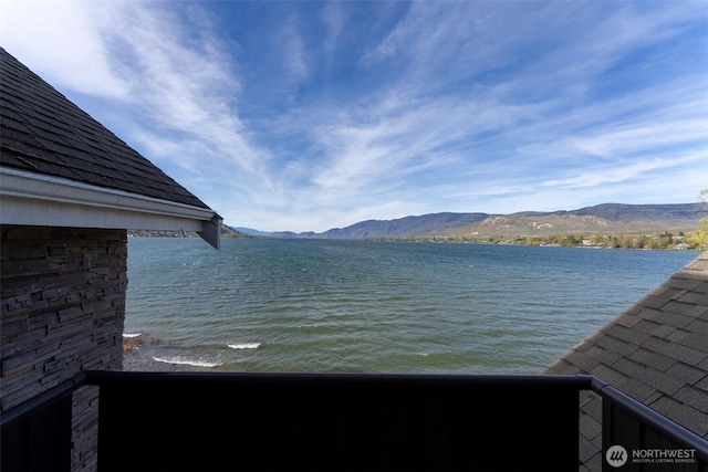 view of water feature with a mountain view