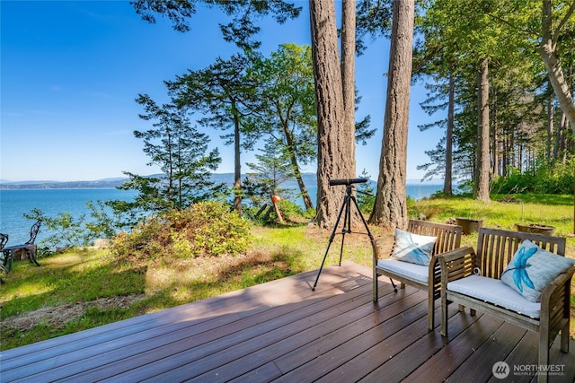 60 Eliza Is, Bellingham, WA 98226 - wooden terrace with a water view