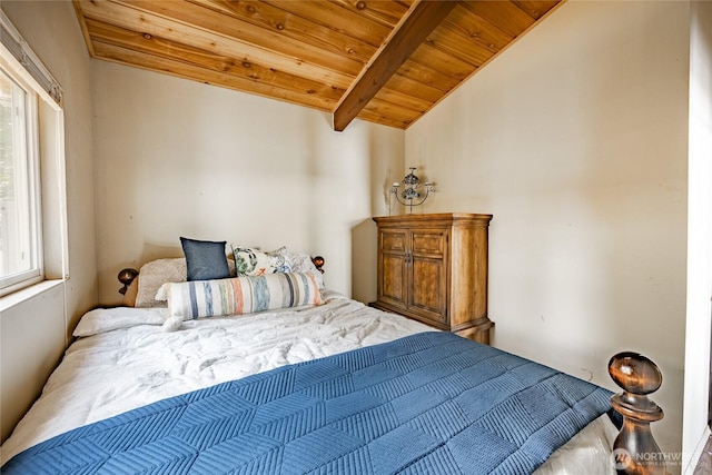 60 Eliza Is, Bellingham, WA 98226 - bedroom featuring wood ceiling and vaulted ceiling with beams