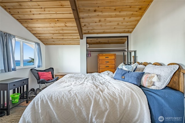 60 Eliza Is, Bellingham, WA 98226 - bedroom featuring lofted ceiling and wooden ceiling