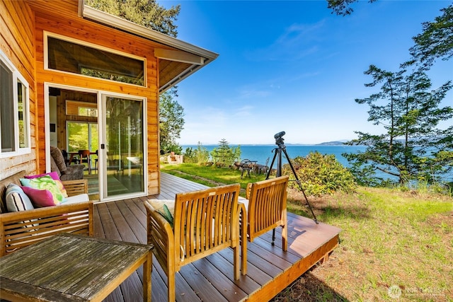 60 Eliza Is, Bellingham, WA 98226 - wooden terrace with a water view