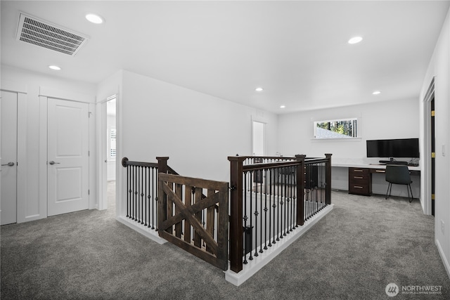 18723 133rd Street Ct E, Bonney Lake, WA 98391 - hallway featuring carpet flooring, visible vents, and recessed lighting