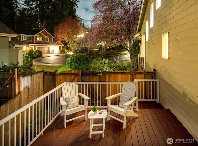 deck featuring fence