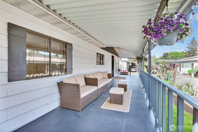 view of patio with an outdoor living space