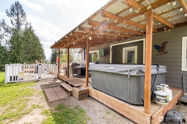 4 Dakota Ln, Elma, WA 98541 - deck with a hot tub