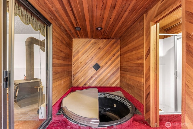 interior space featuring carpet
