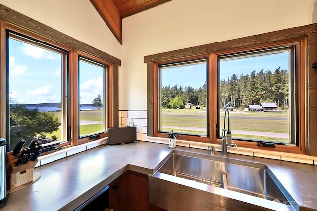 335 Blakely Dr, Blakely Island, WA 98222 - kitchen with a sink and stainless steel countertops