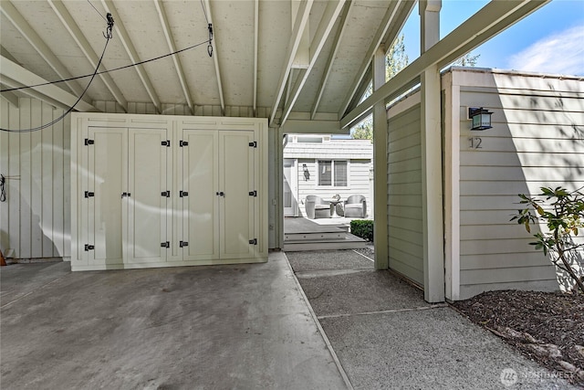 view of garage