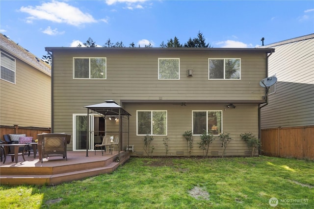 19301 87th Avenue Ct E, Graham, WA 98375 - rear view of property featuring a yard, an outdoor living space, fence, and a deck
