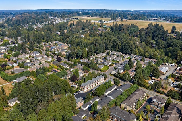 drone / aerial view with a residential view