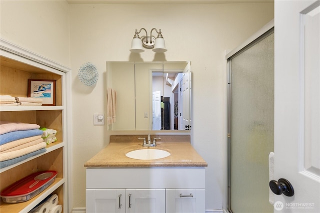 12724 Marine Dr, Anacortes, WA 98221 - full bath featuring vanity and a shower with door