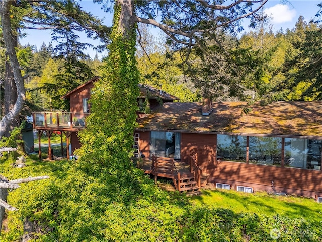 12724 Marine Dr, Anacortes, WA 98221 - rear view of property featuring a wooden deck