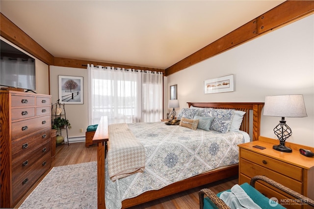 bedroom featuring wood finished floors