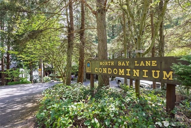 view of community sign