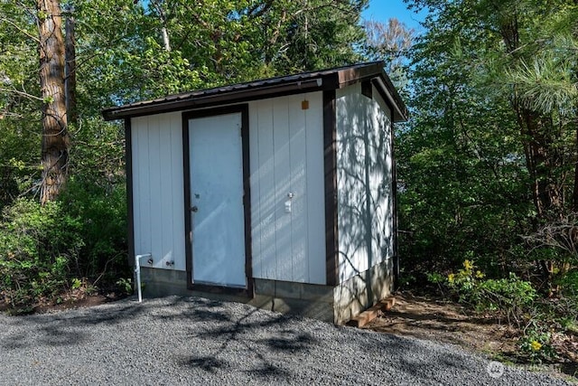 view of shed