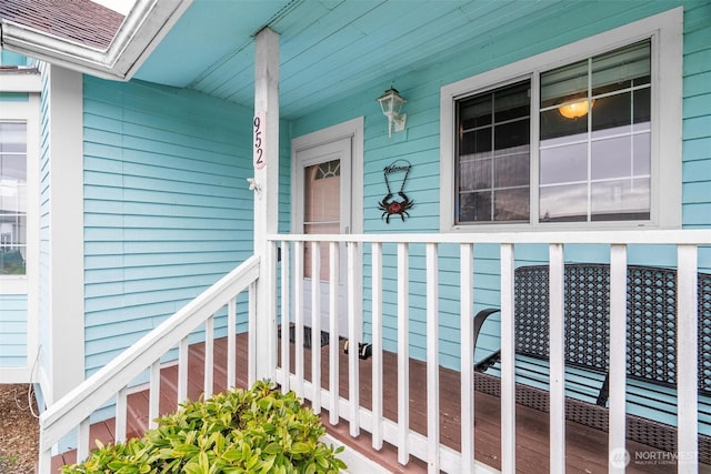 doorway to property with a porch
