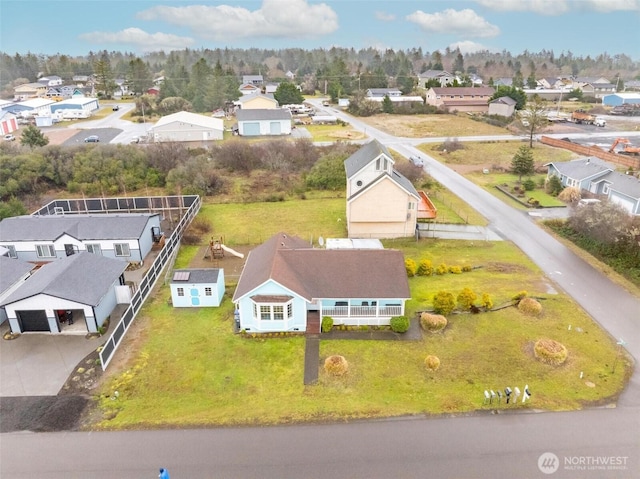 bird's eye view with a residential view