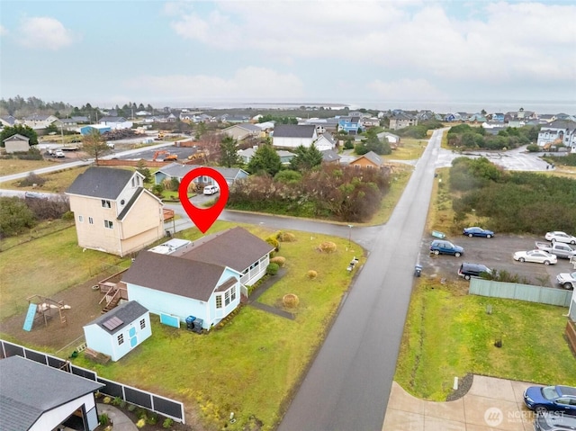 aerial view with a residential view