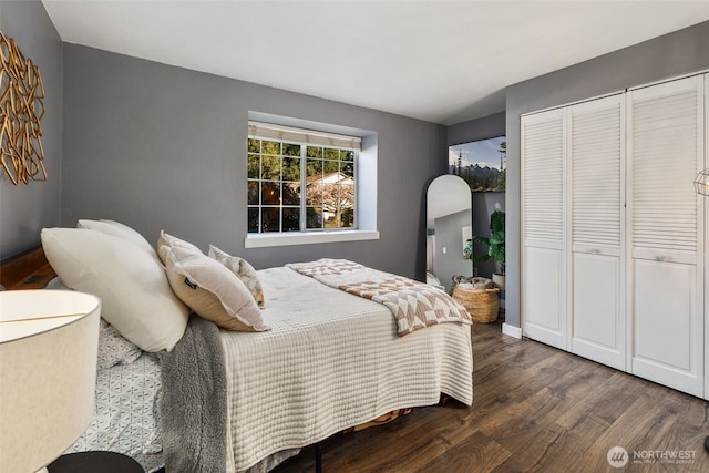 bedroom featuring wood finished floors